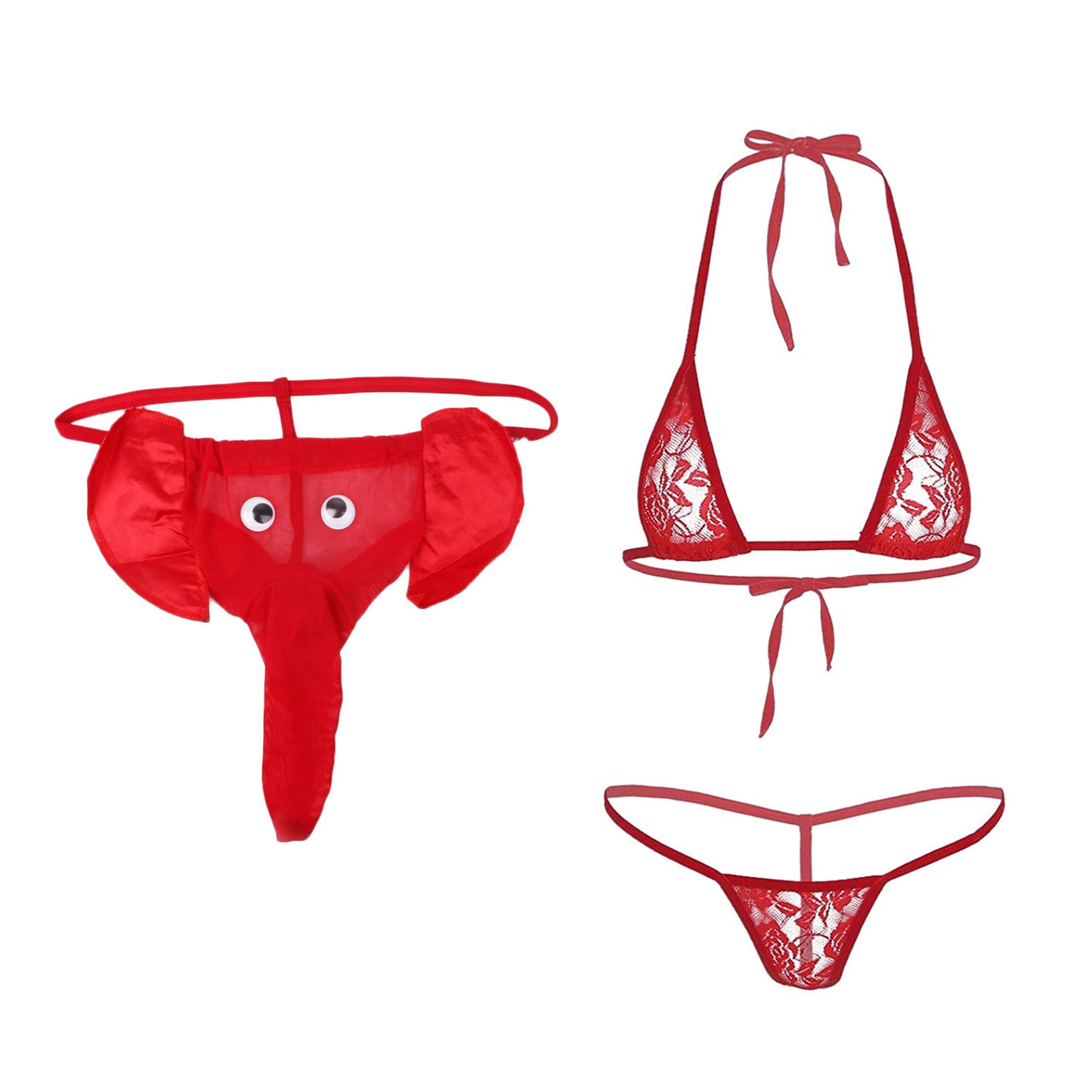Sexy Lingerie with Elephant G-String Underwear Thong