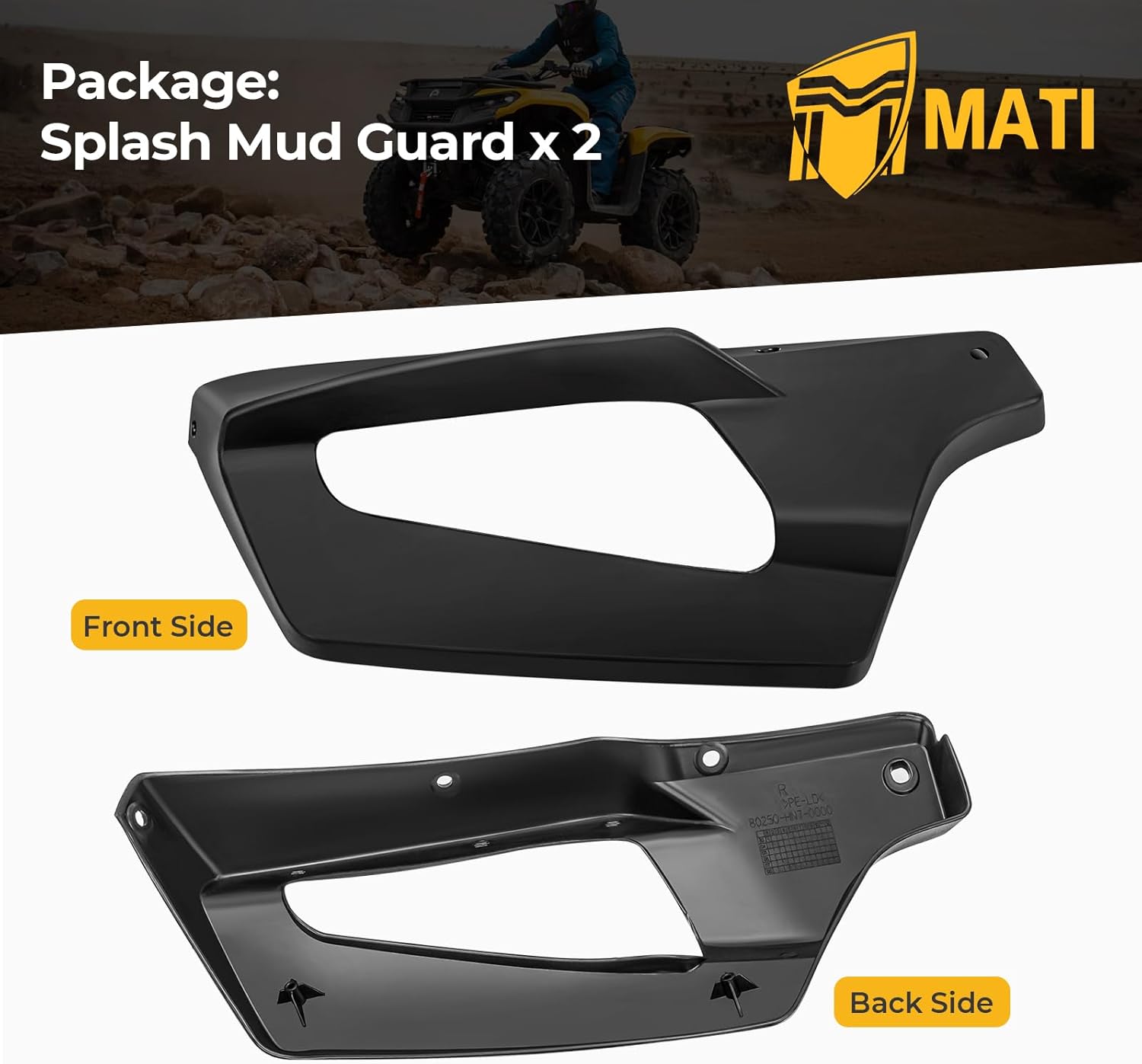 M MATI Rear Left & Right Fender Guard Splash Mud Guard for Honda Rancher 350 Rancher 400 2004-2007 80250-HN7-000ZA 80251-HN7-000ZA