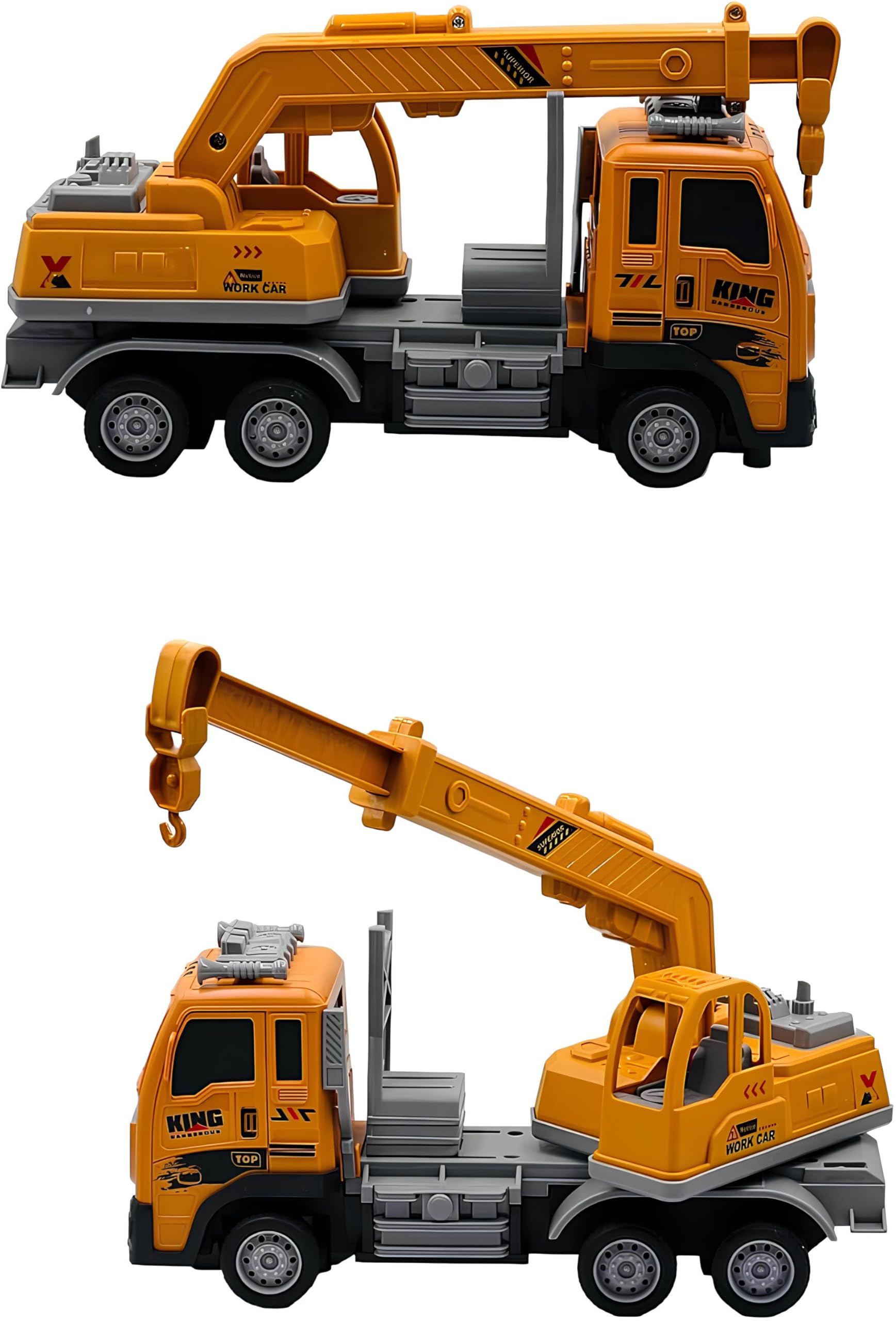 Camion Telecomandato Giocattolo con Luci Cantiere Betoniera Camion Ribaltabile Gru Ruspa Scala 1:16 Mezzi Lavoro Radiocomando Veicolo Costruzione RC Bambini Autoribaltabile Auto Carro,SOGGETTO CASUALE