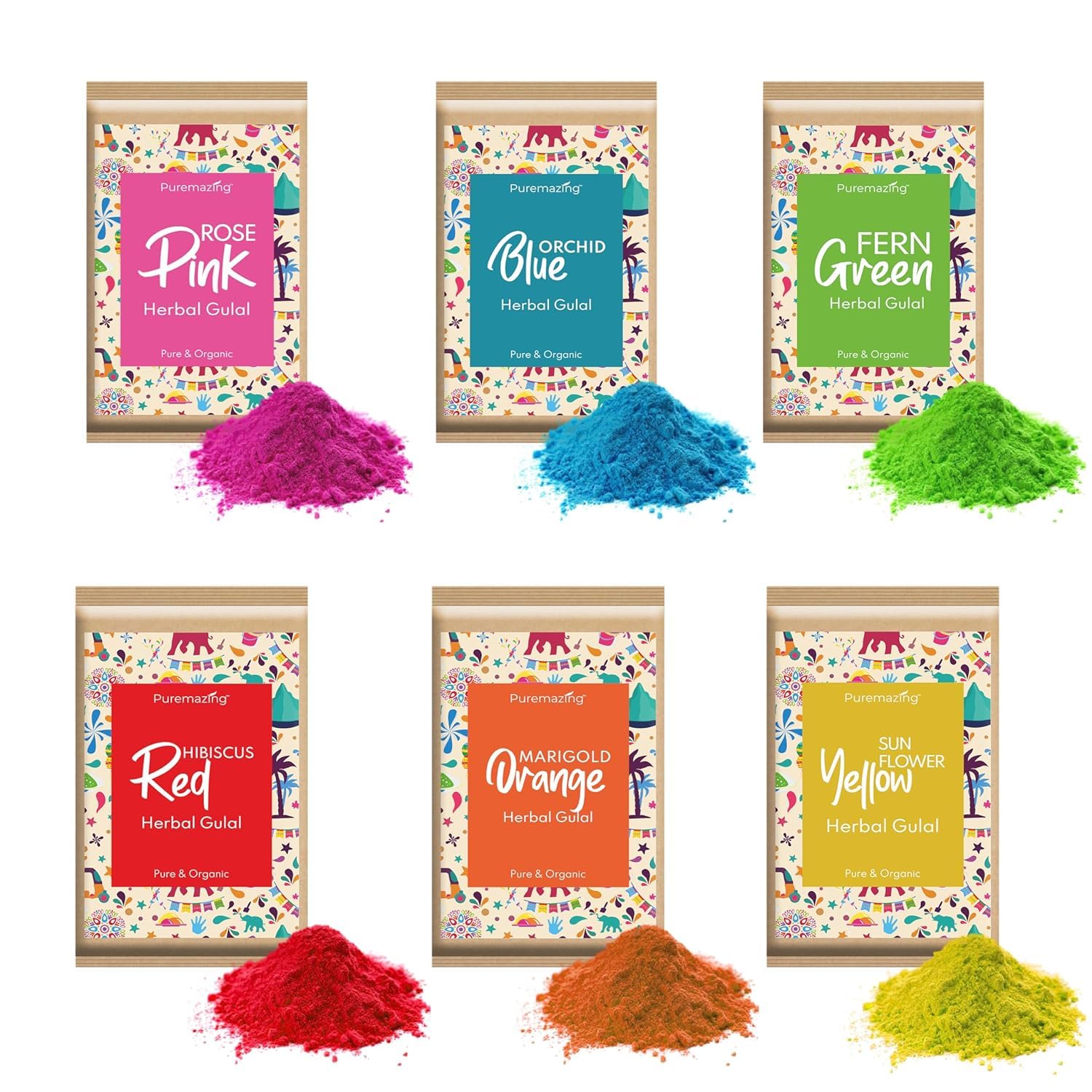 Holi color gulaal multicolore 80g de poudre douce pour fête et anniversaire