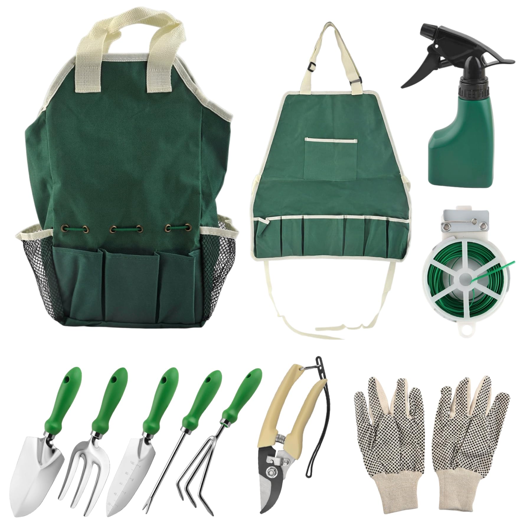 Kit d'outils de jardinage complet avec sac résistant et gants confortables pour planter facilement