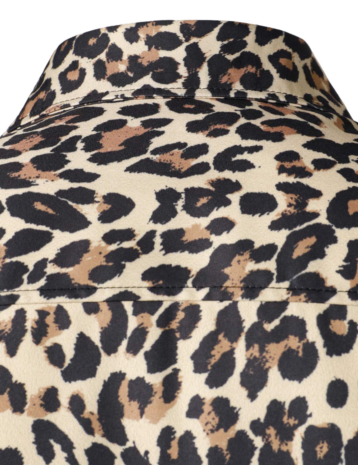 PARKLEES Chemise décontractée à manches courtes pour homme Imprimé léopard