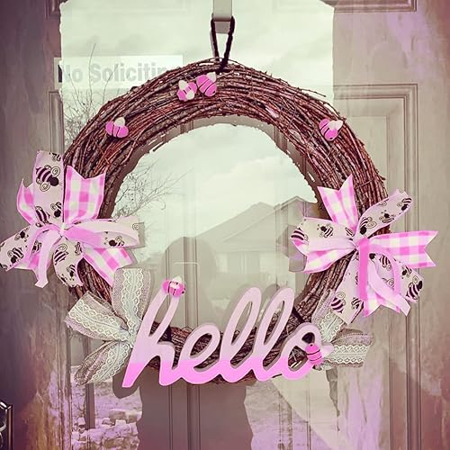 Miniatura 7 de Honbay 6 abejorros de fieltro de lana para bodas, baby shower, fiesta de revelación de género, decoración de cumpleaños (rosa)