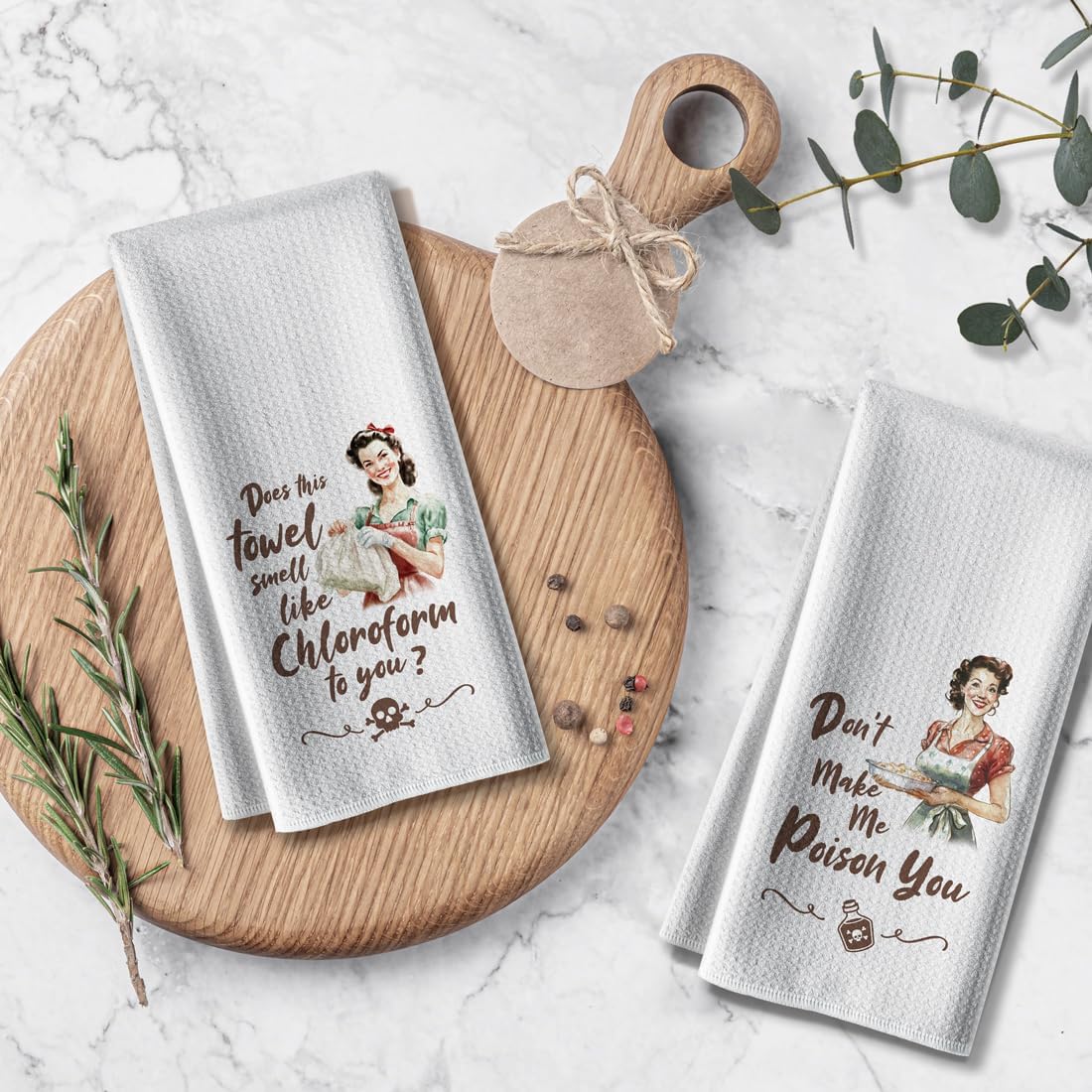 Kitchen Towels,Funny Joked Themed Dishcloth,16 * 24,2Pack,Microfiber Bar Towel,Hilarious Hand Towels,High Absorbent Dish Towels,Best Gifts for Hostess New Home Mom Women Housewarming - Image 6