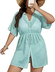 Saida De Praia Croche Trico Elegante Plus Size Feminina Vestido Verão Ferias Fenda Moda Praia
