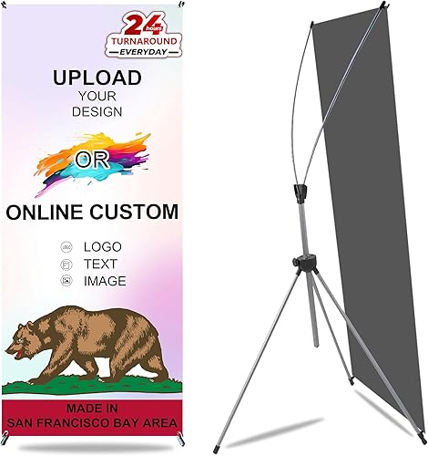 JUST 4 SIGNS Soporte para pancartas prémium de 24 pulgadas de ancho x 63 pulgadas de alto con gráficos incluidos (giro de 1 a 3 días) con bolsa de