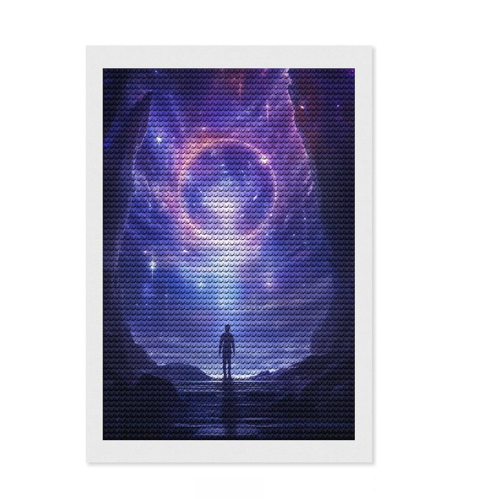 Junmoney Stranger Portal Diamond Painting Set 8"x12", for Women, Easy to Enjoy, Cosy Home Accent, Festive Craft Gift, Simple to Start