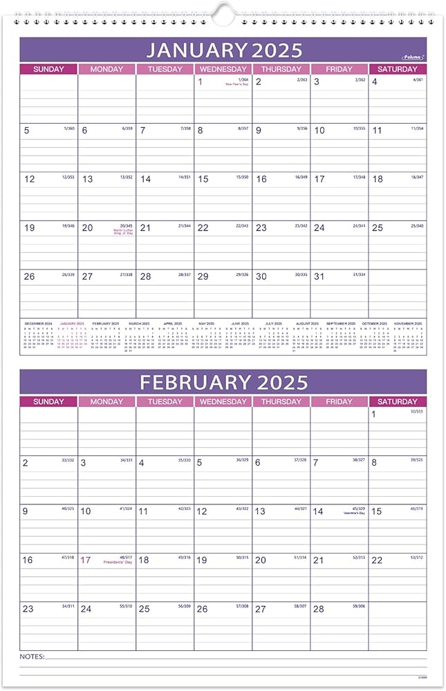 Amazon.com: 2025 Wall Calendar - Large 2-Month Calendar 2025 Display (Folded in a Month), 2025 Calendar, Jan 2025 - Jan 2026, 14.7