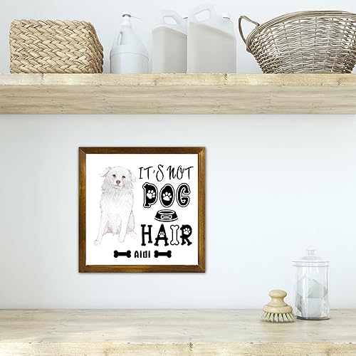 Vista 42 de Letrero de madera con texto en inglés «It's Not Dog Hair» («It's Not Dog Hair» American Bully Dog Dog), regalo decorativo para la pared del hogar
