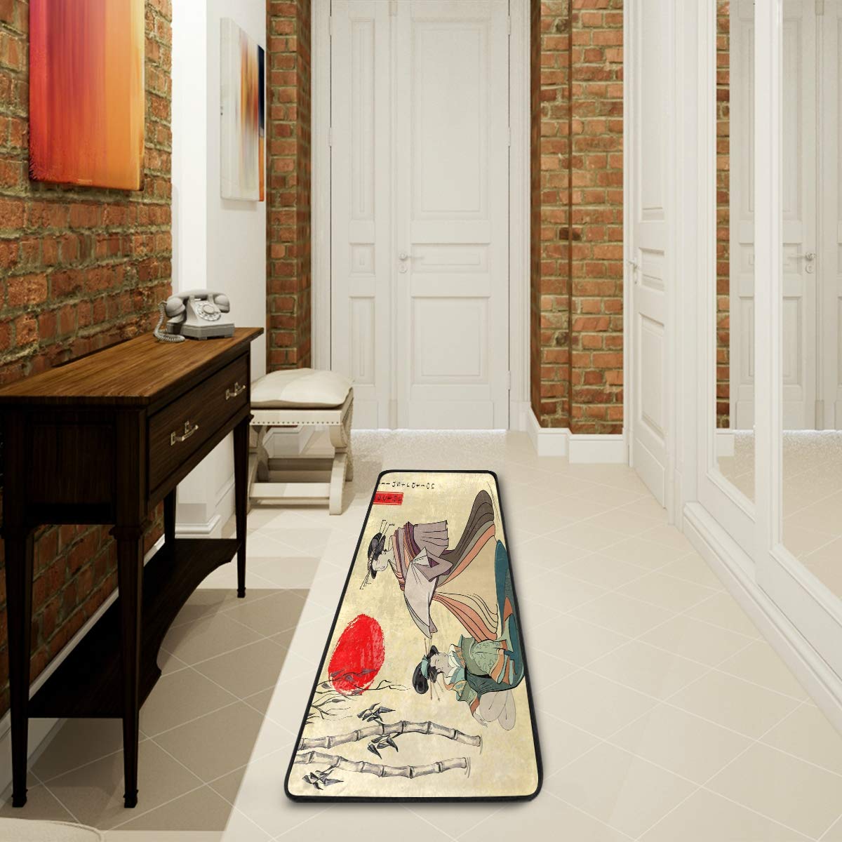 Tapis en bambou japonais vintage 61x183 cm pour salon