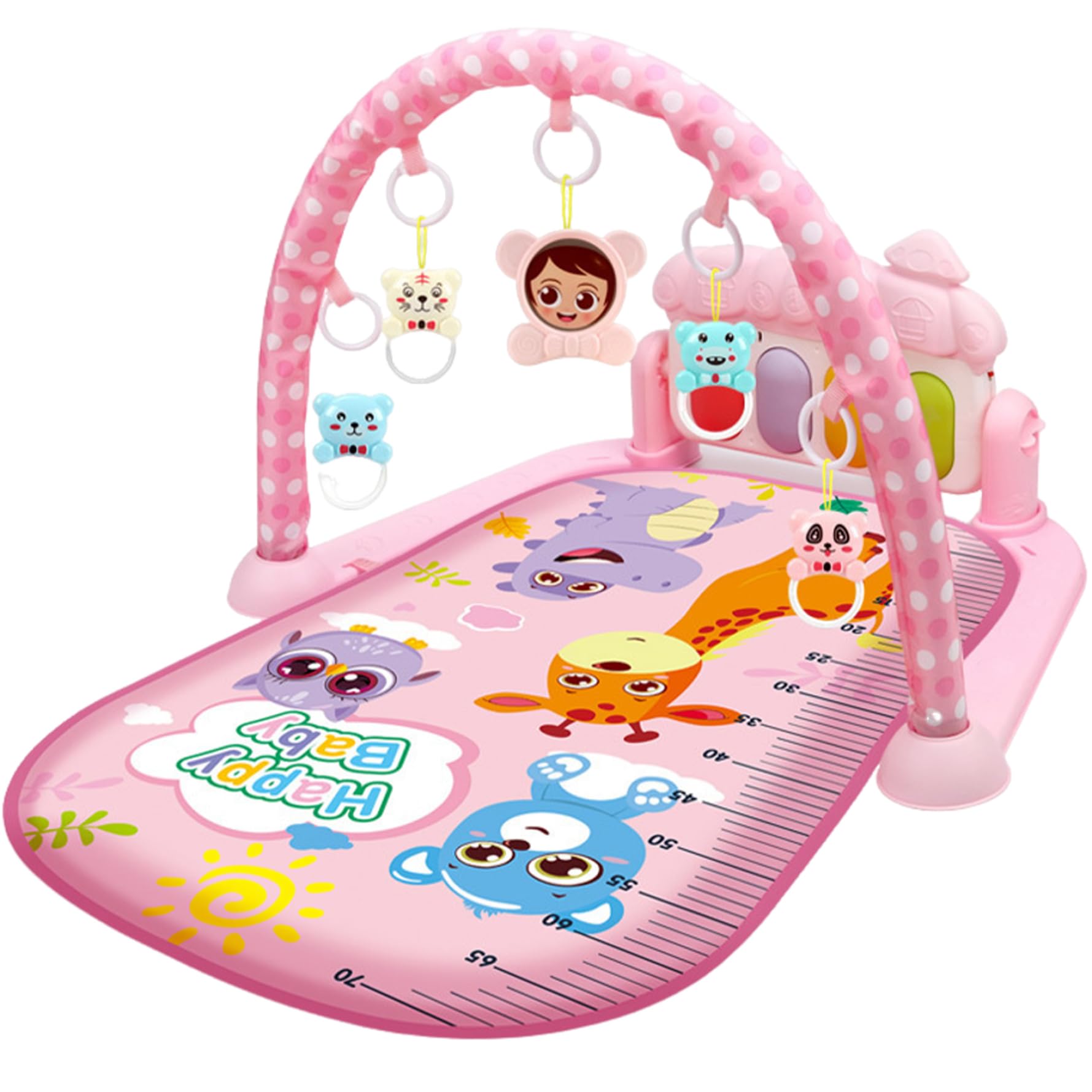 Centre d'activité pour bébé avec music et léger et facile le tapis de jeu de gymnase pour bébé avec un tapis jeu amovible pendentiel avec un tableau ajusté pour les nouveau-nés les tout-petits