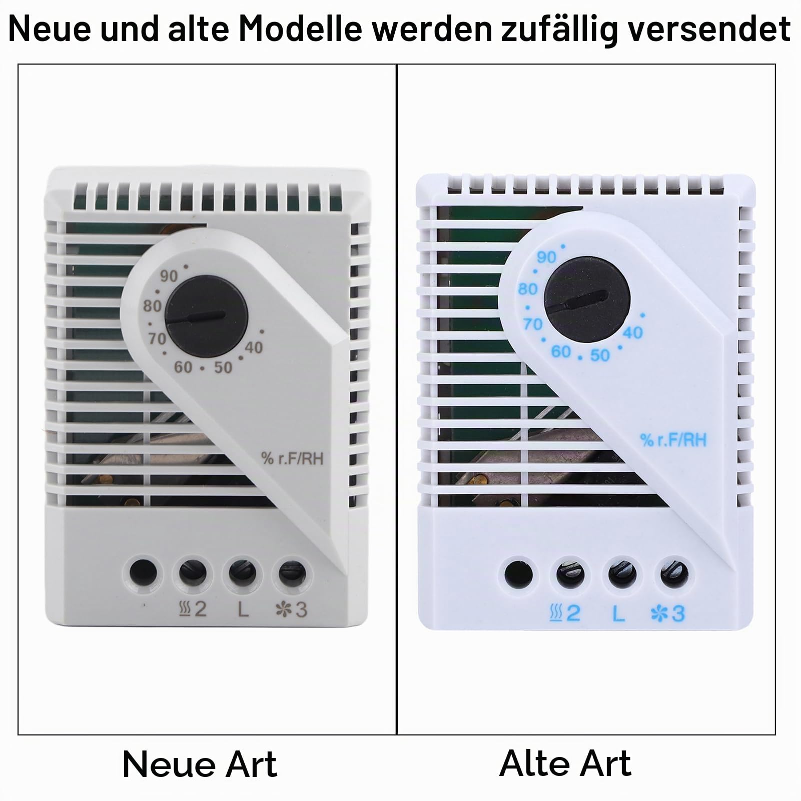 MFR012 Mechanischer Feuchtigkeitsregler Hygrostat Heizlüfter mit PC-Material Gehäuse für TV-Schrank Feuchtigkeitsregler (MFR012)