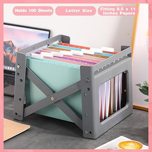 Miniatura 6 de Yaomiao Carpetas colgantes tamaño carta, organizador de archivos, carpetas colgantes multicolor con pestañas para el hogar, aula, oficina, escuela,