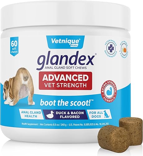 Miniatura 16 de Glandex - Premios masticables suaves con calabaza para tratar las glándulas anales de perros, 120 masticables con enzimas digestivas, suplemento