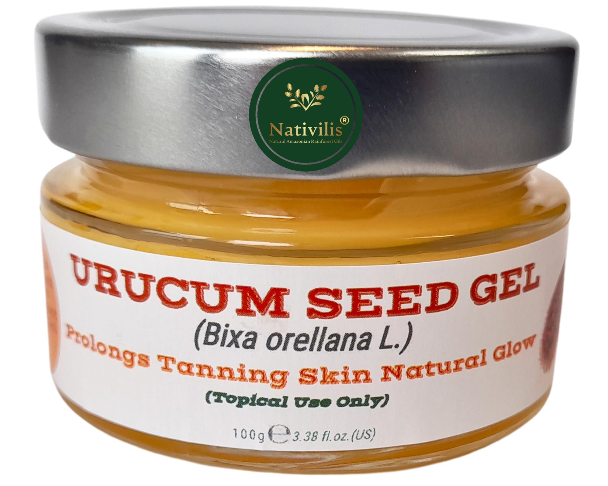 Nativilis Amazonian Urucum Seed Gel (Bixa orellana L.) Prolongs Tanning Skin Natural Glow