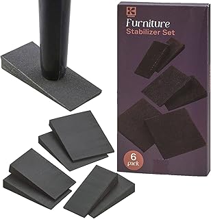 6 Piece Rubber Furniture Stabilizer Set - For Fixing Wobbly Tables, Desks, Chairs, Patio Furniture, Nightstands, Home Furniture, Outdoor And Indoor Furniture, & Office Furniture - By Katzco