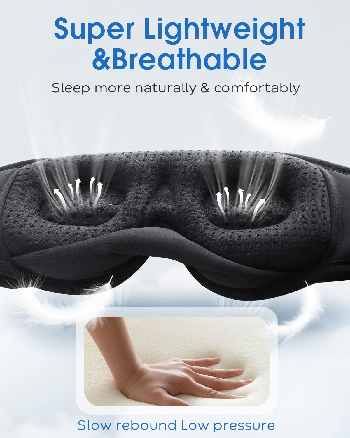MUSICOZY schlafkopfhörer,100% Verdunkelung 3D Schlafmaske mit Kopfhörer zum schlafen,Weich schlaf kopfhörer mit Bluetooth V5.4 & 16 Stunden Spielzeit für Reisen/Nickerchen/Yoga/Meditation