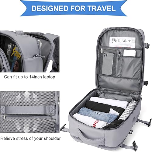 Miniatura 6 de Mochila de viaje grande para mujer, mochila de transporte, mochila de senderismo impermeable, mochila deportiva al aire libre, mochila casual para