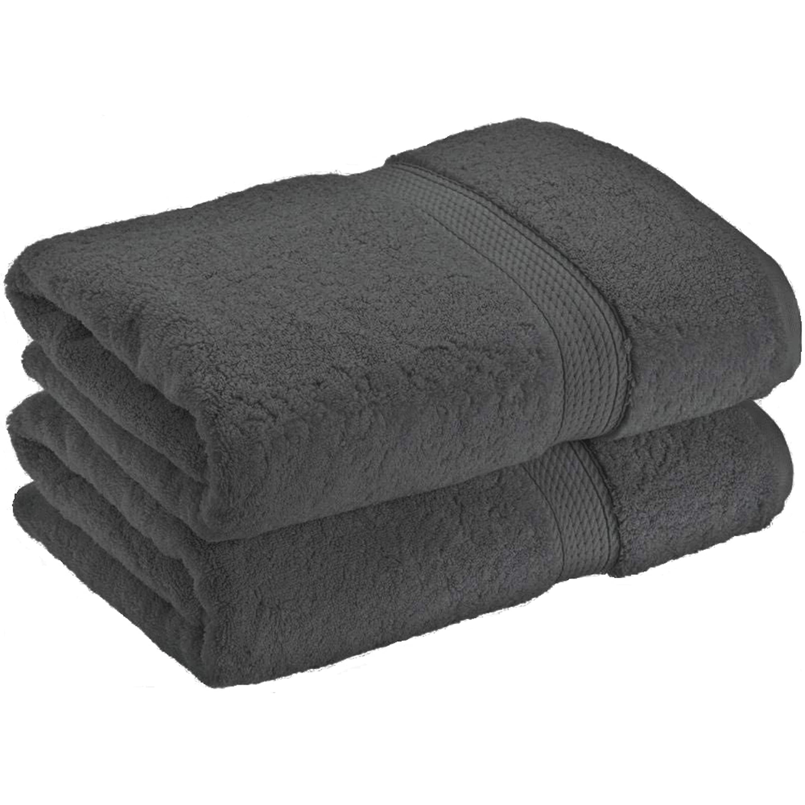 Nausha Charcoal Grey 2 X Super Large Bath Sheets Towels (80 X 140Cm) 100% Egyptian Cotton 600 Gsm (Charcoal Grey)