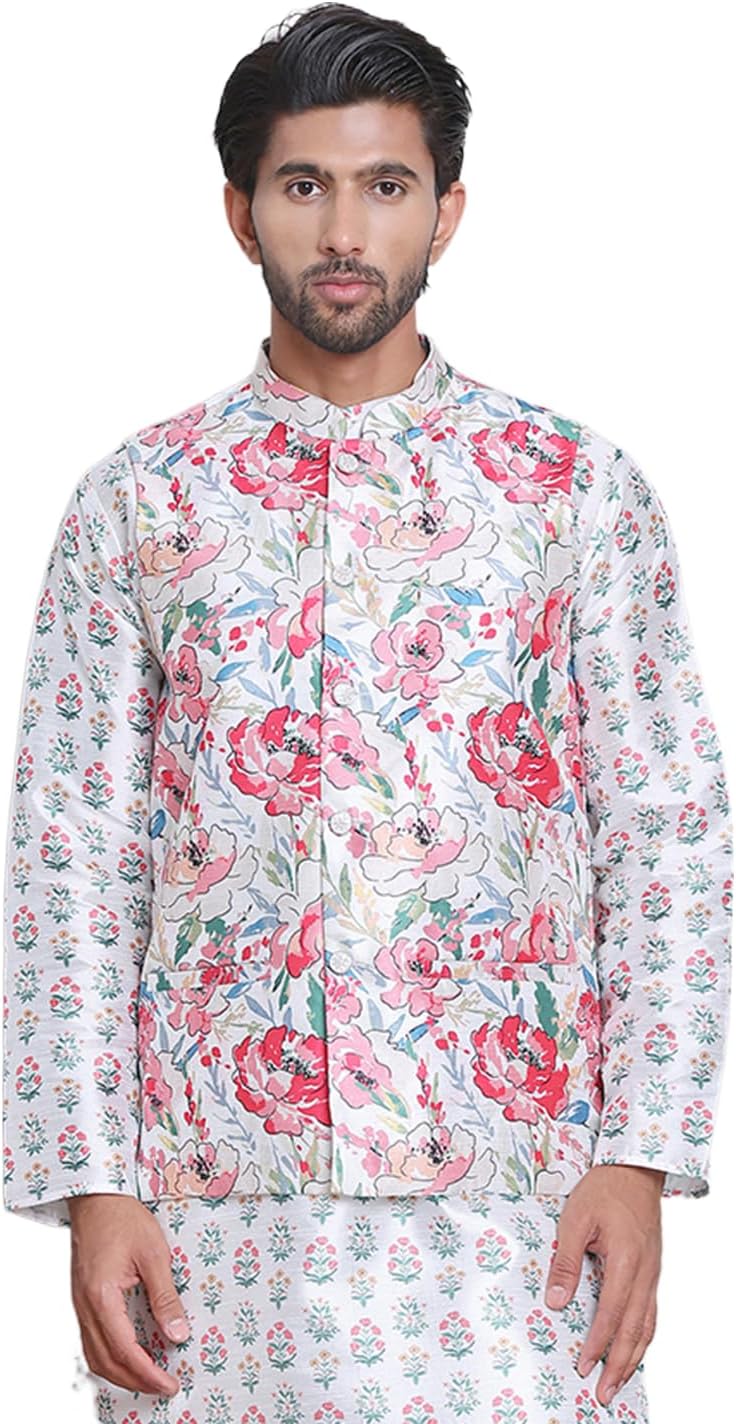 Jompers Digital Printed Nehru Jacket For Men