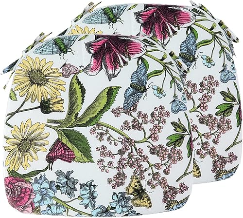 Miniatura 2 de FUNHOME Muebles de patio para todo tipo de clima, cojines de asiento en forma de U de 17 x 16 x 2 pulgadas con lazo, paquete de 2, almohadillas de