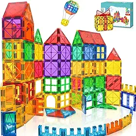 Conjunto de Brinquedos Magnéticos de 60 Peças, Blocos de Construção 3D para Meninos e Meninas, Blocos Magnéticos Infantis, Jogo Educativo de Peças Magnéticas, Brinquedos Educativos a partir de 3 Anos