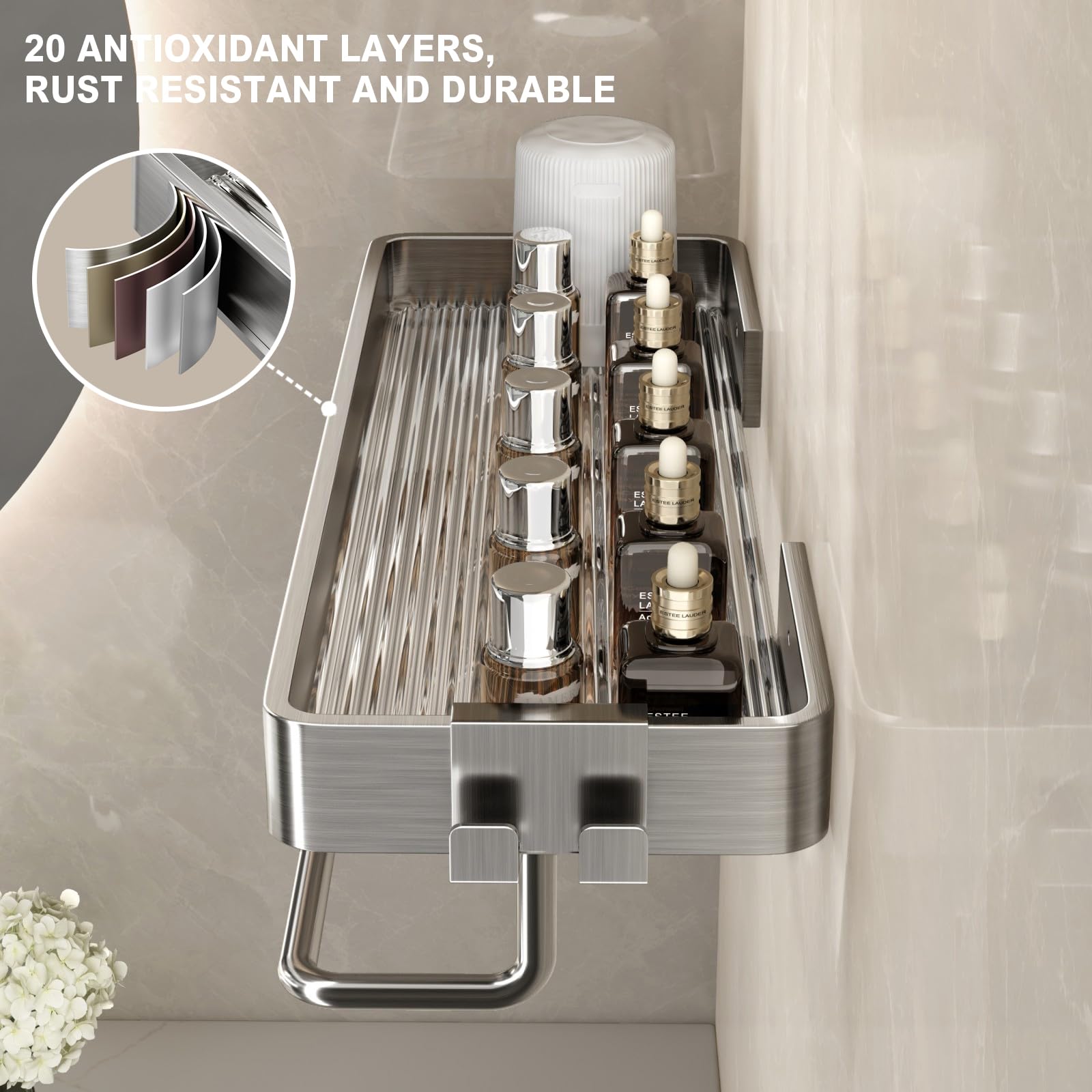 Everly Quinn Floating Shelves Acrylic Bathroom Shelves Set Of 2, 16Inch - View #3