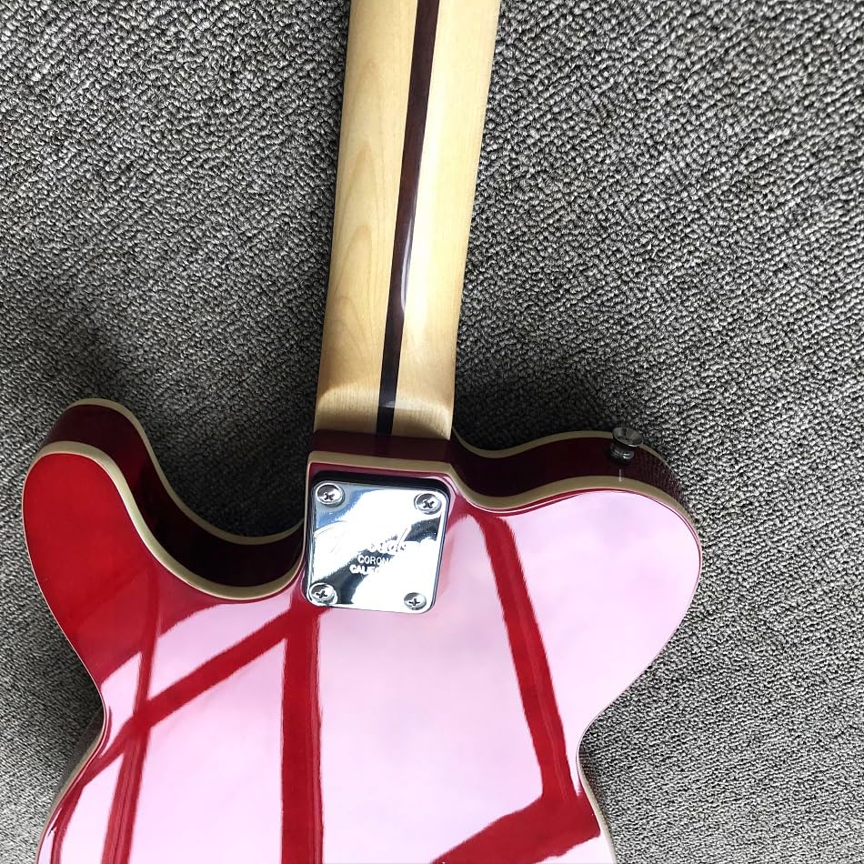 Chitarra elettrica TELE rossa personalizzata con tastiera in palissandro e vibrato cromato - Guitarra Electrica professionale