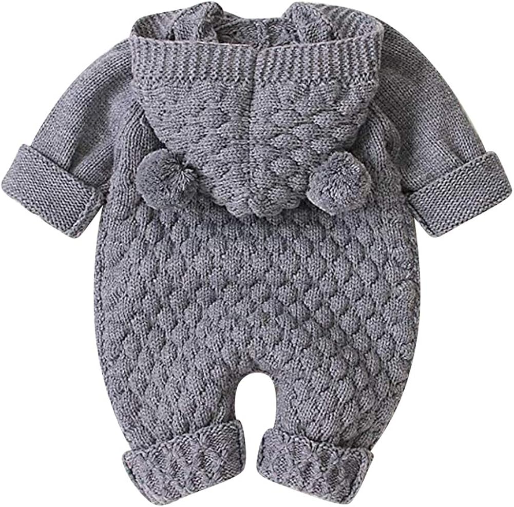 OBEEII Baby Girl Boy Sweater Romper Knitted Overall Hooded Jumpsuit Cute Warm Clothes: Clothing, Shoes & Jewelry