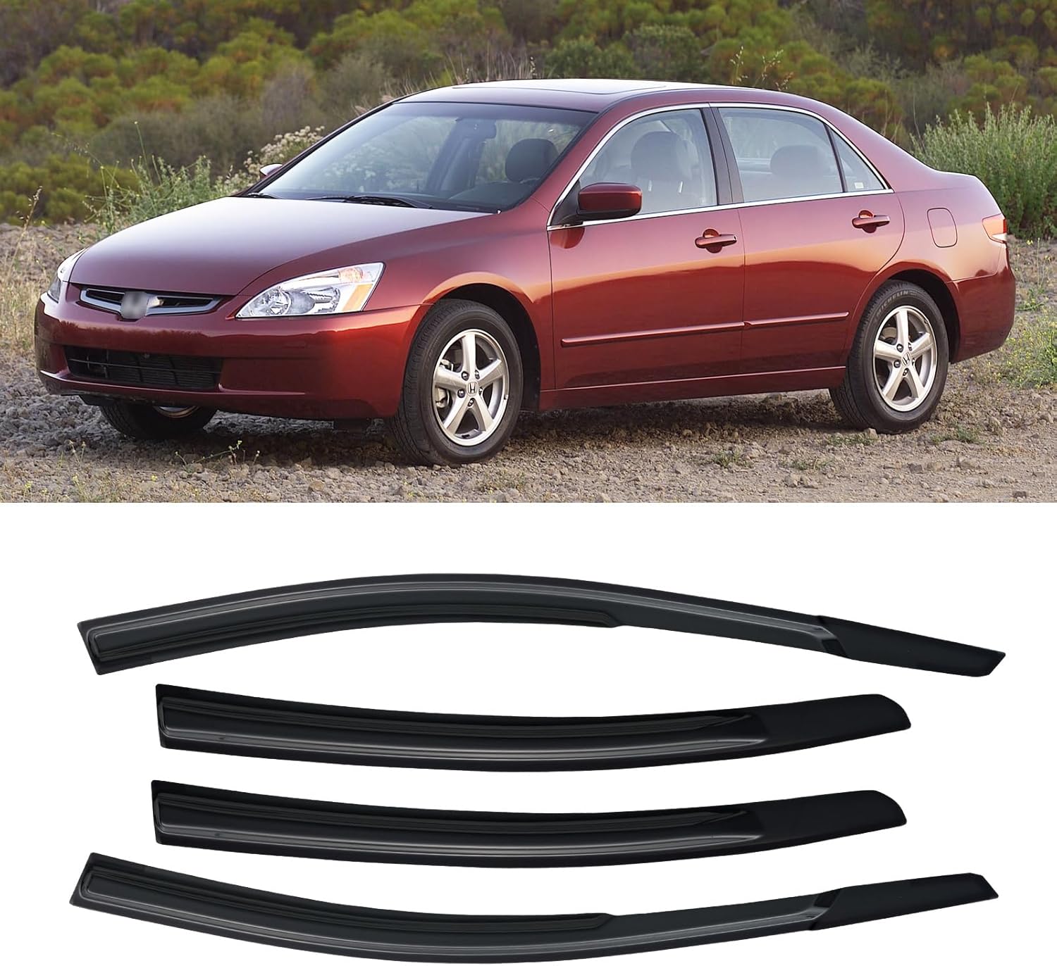 Window visors for Honda Accord 2003-2007, out-channel rain guards (4 pcs)