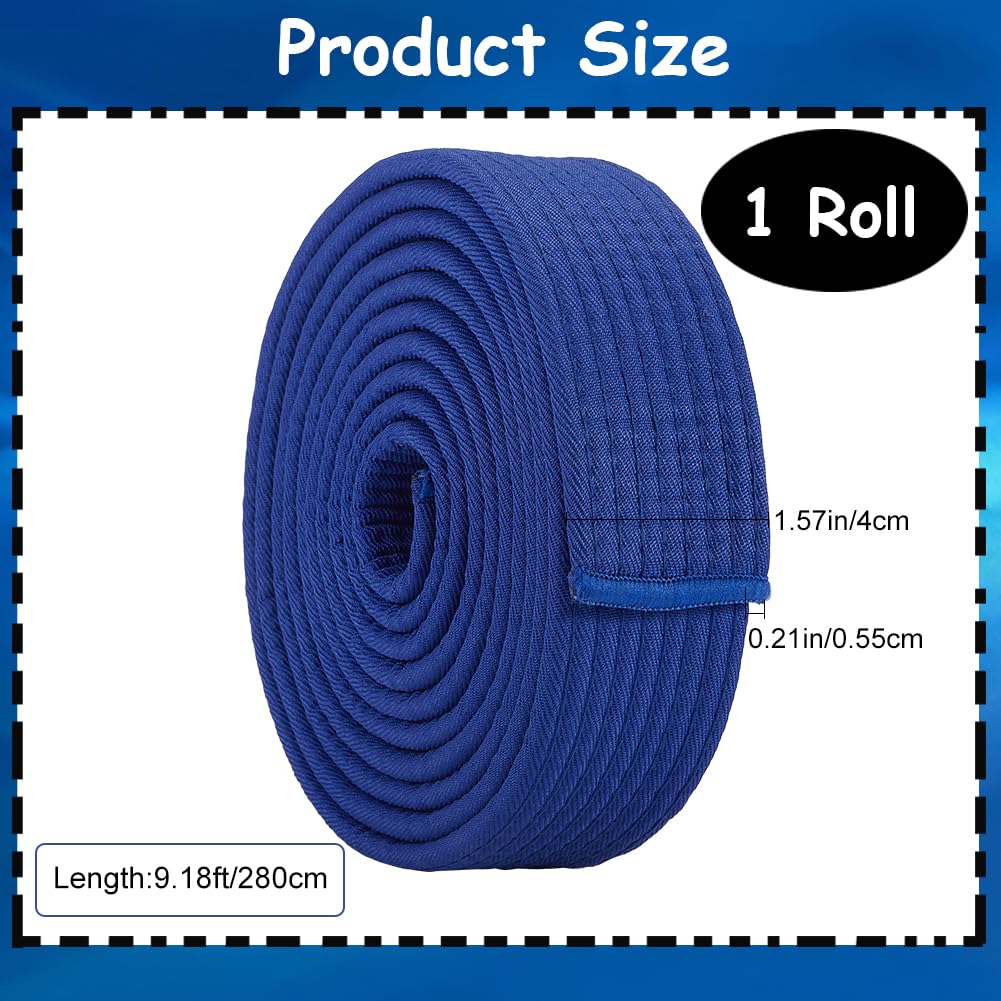 CREATCABIN Ceinture Jiu Jitsu Bleu Foncé Ceinture d'arts Martiaux en Polyester Ceinture Judo Jiu-Jitsu TKD Aïkido Ceinture Classement Uniforme Longue et Souple Ceintures d'ajustement Universel 280cm