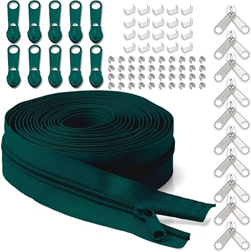 Miniatura 12 de Cinta de cremallera de nailon #5 para costura: YZSFIRM 10 yardas blancas por The Yard Cremalleras de bobina de nailon para manualidades de costura