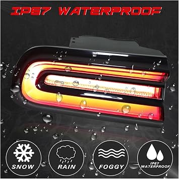 Car Rear Light Assemblies LED Tail Light For Dodge For Challenger 2015 2016 2017 2018 2019 2020 Rear With Driving Stop Parking Brake(Right)