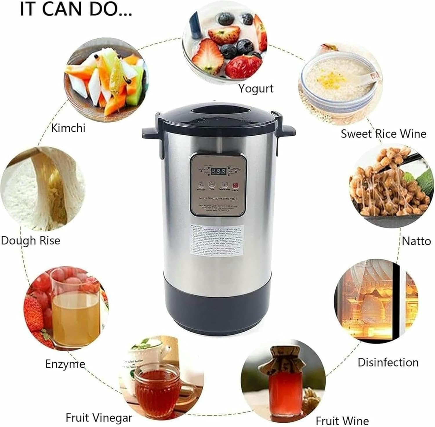 Electric Intelligent Fermentation Machine for Garlic, Commercial Fermentation Machine 12L Yogurt Fermenter, Yogurt, Pickle, Sweet Rice Wine, Dough, Vinegar and Enzyme~/