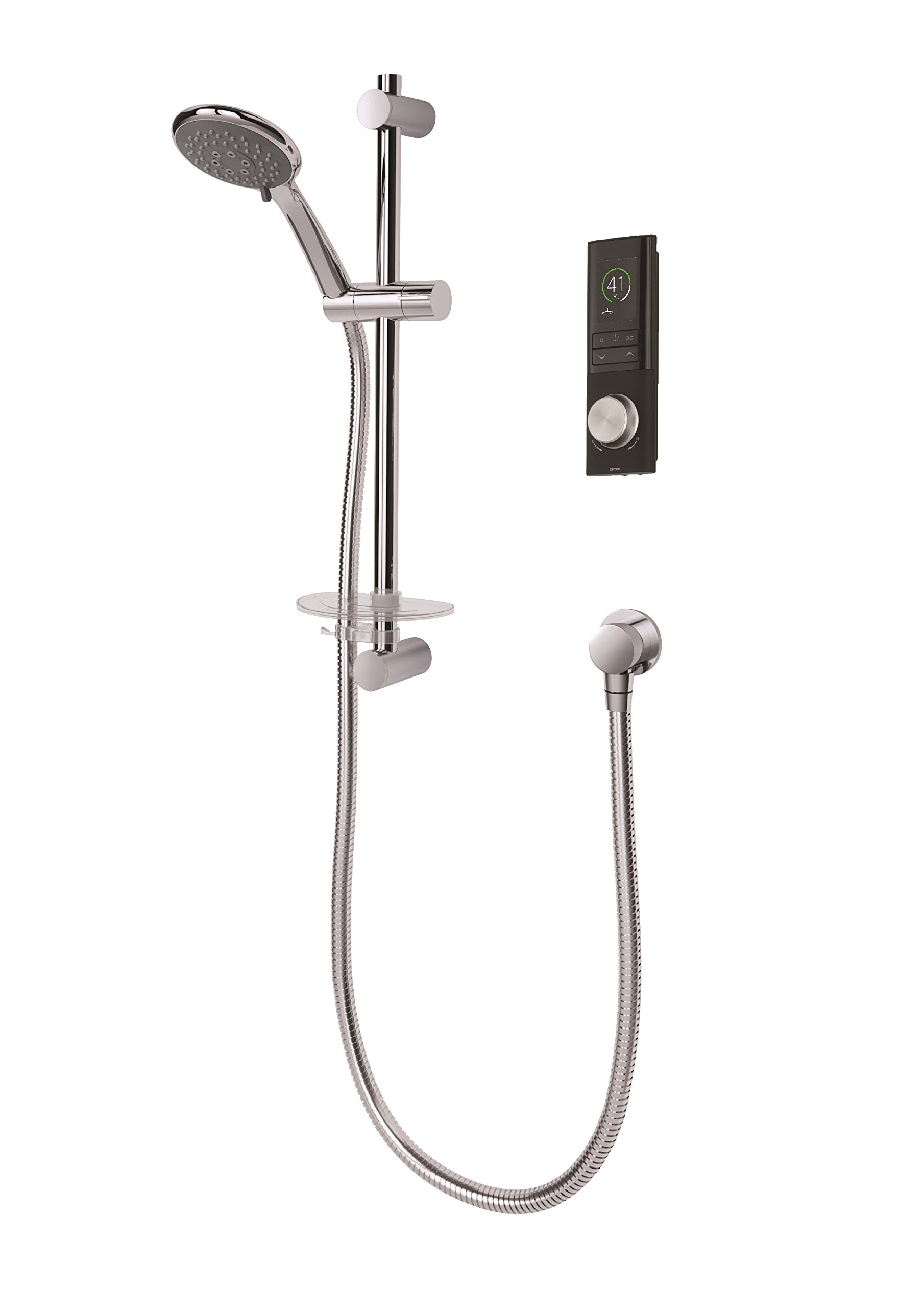 Triton ShowersHOME Digital Mixer - Circular - Single Outlet All-in-One Ceiling Pack with Riser Rail (Pumped)