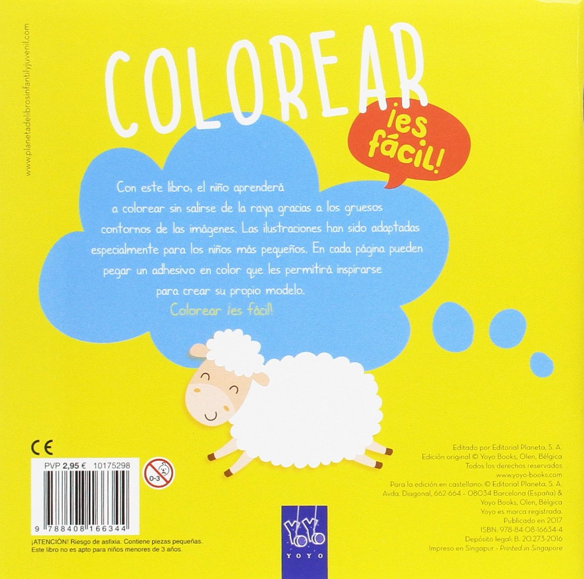 Colorear ¡es fácil! Hipopótamo: Con adhesivos