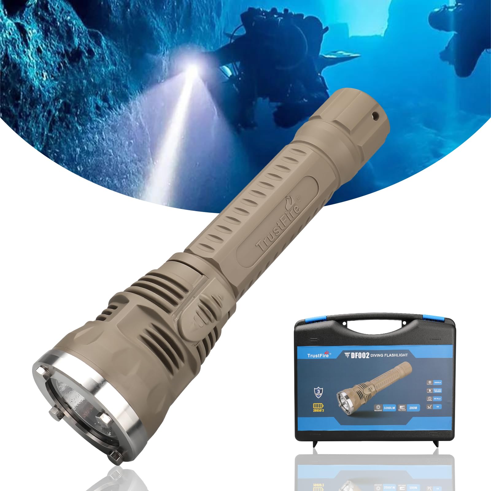 TrustFire ダイビングライト DF002 LED懐中電灯 3200LM Amazon.co.jp: 【新型超強材質】TrustFire ダイビングライト DF002 LED