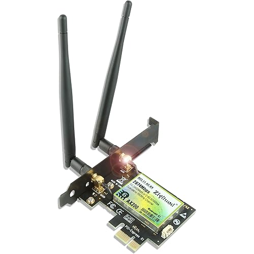 ZYT 3000Mbps PCIe WiFi Card with Bluetooth5.1 for Desktop PC | Intel WiFi 6 AX200 | 5G 2.4G WiFi Bluetooth Card with 160MHz,OFDMA,MU-MIMO | Support Windows 10 /11
