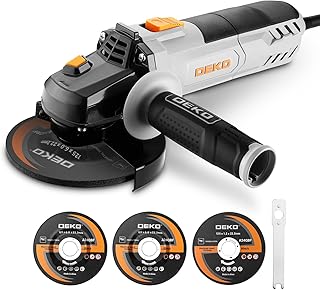 Amoladora Angular: DEKOPRO 125mm 900W amoladora angular eléctrica con cable,Velocidad 12.000 RPM,para cortar, pulir y amolar, Incluye 2 Discos Para Moler Y 1 Disco Para Cortar En Rodajas, mango corto