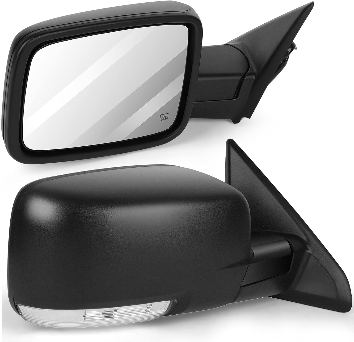 Driver and Passenger Side Mirrors Fit for 2009-2010 For Dodge For Ram 1500 2011-2013 For Dodge For Ram 1500 Power Operated Manual Folding Heated Turn Signal Exterior Mirrors CH1320303
