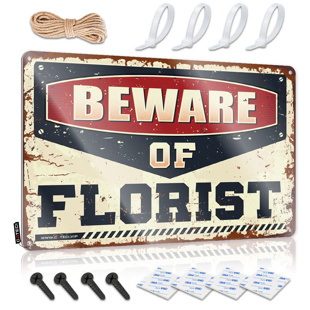 Funny Warning Signs Beware Of Florist Tin Sign Bar Accessories Man Cave Bar Sign Home Decor(30X40CM)