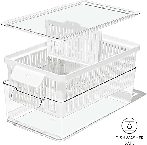 Miniatura 9 de OXO Good Grips Produce Saver - Contenedor mediano, 13.8 x 7.4 x 4.7 pulgadas, blanco