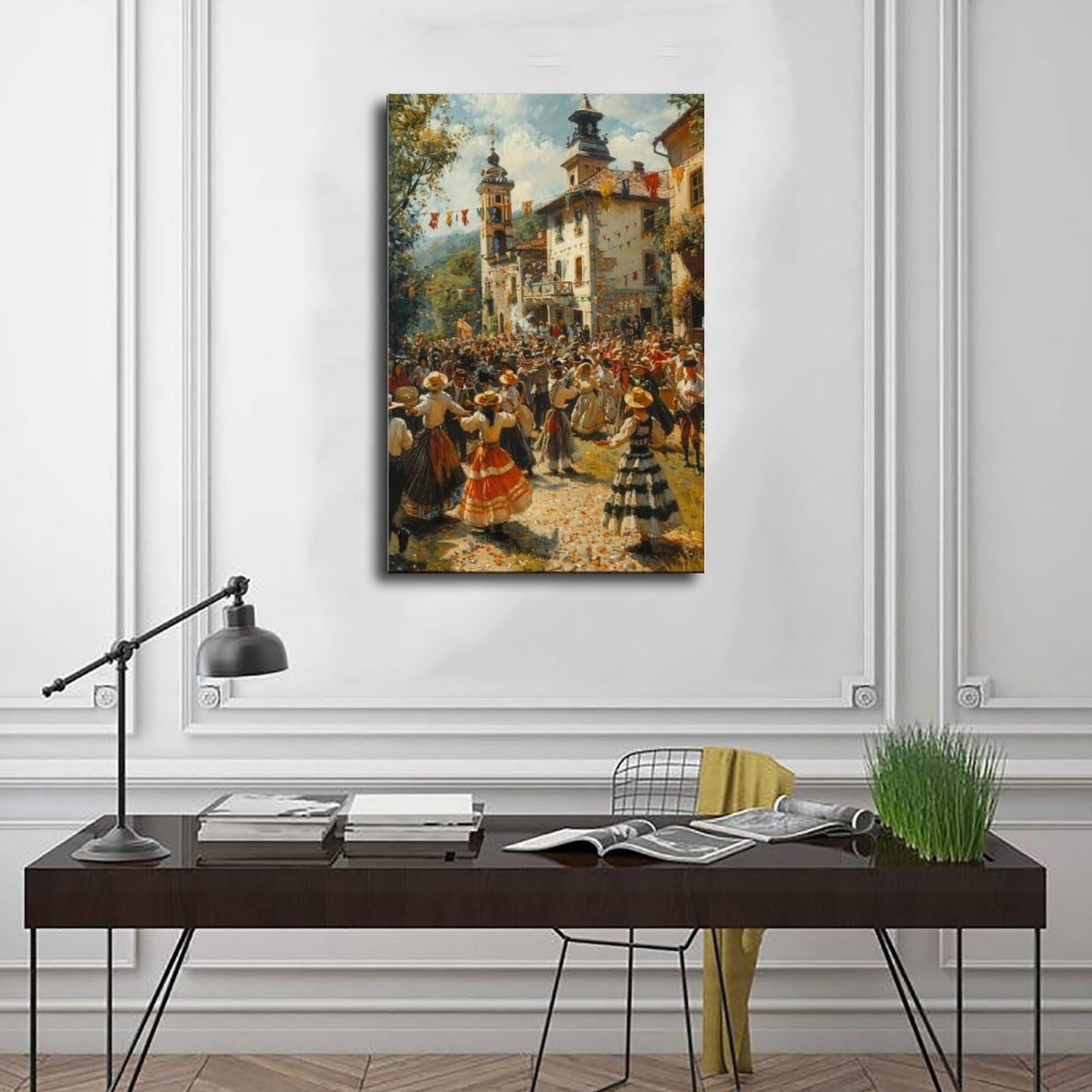 Łowicz - Poster su tela con stampa di festival popolari, decorazione per camera da letto, ufficio, stanza, regalo, 50 x 75 cm