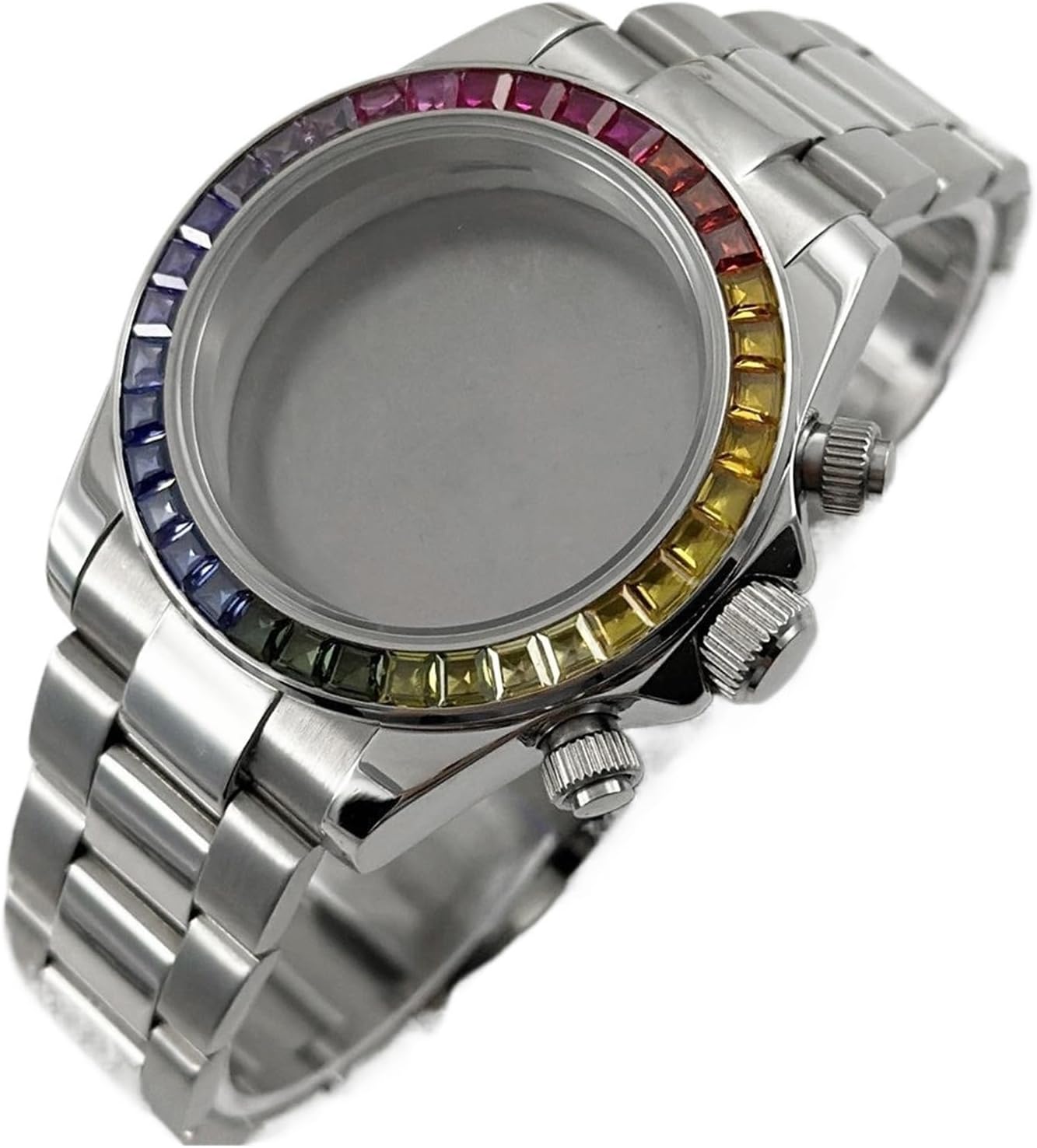 Watch Case Watch Accessories Sapphire Crystal Waterproof Case VK63A VK64 Movement for with Bracelet