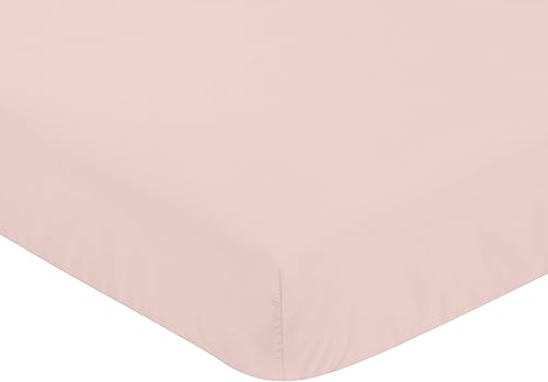 Miniatura 3 de Sábana bajera ajustable para cuna para bebé o niño pequeño, color rosa rubor sólido para colección Celestial de Sweet Jojo Designs