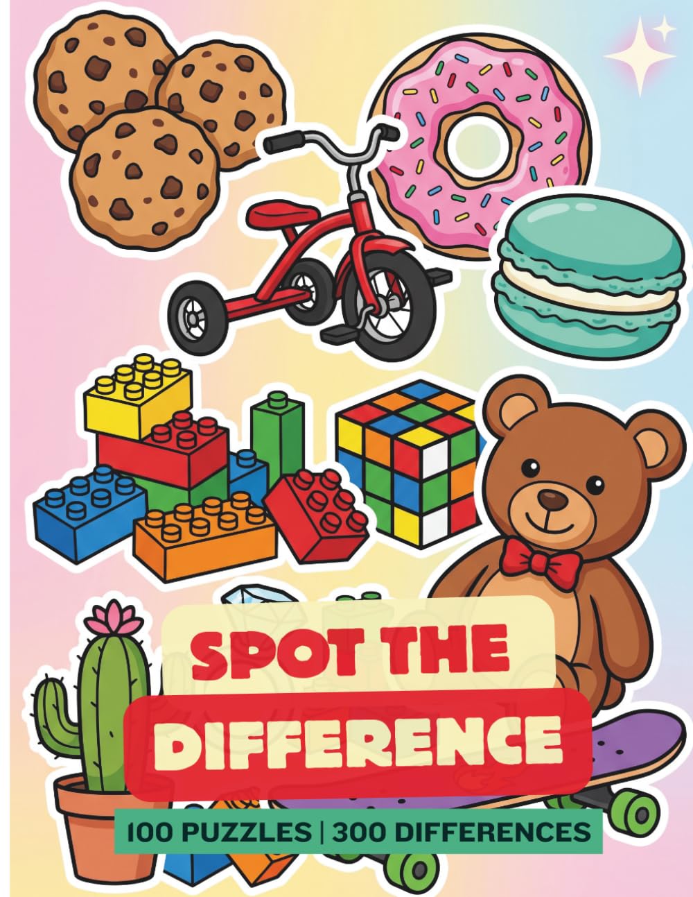 Spot the 3 Differences: The Mind Gym Workout: 100 Colorful Visual Puzzles to Boost Focus, Logic, and Observation for Adults and Seniors