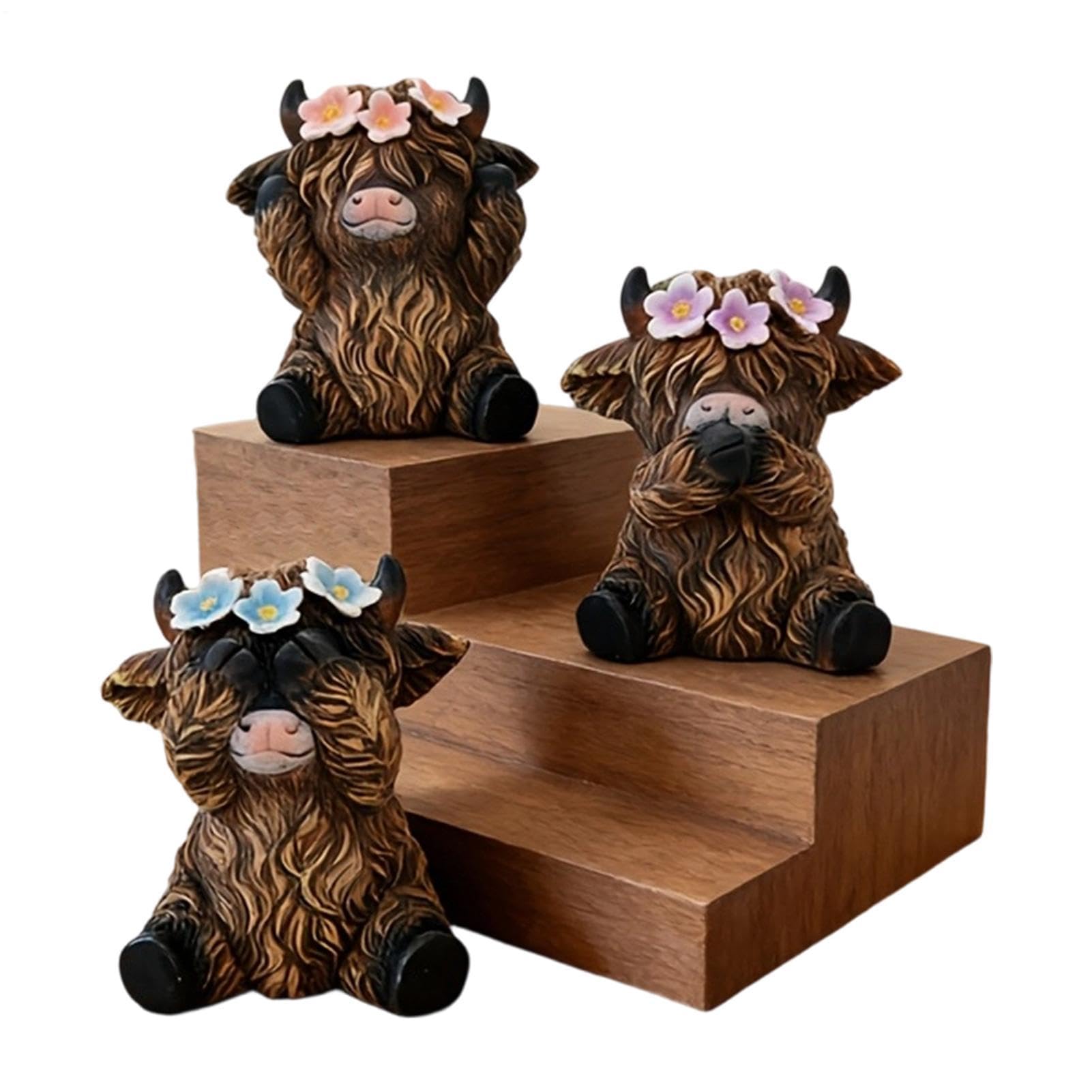 Figurine de vache rustique : cadeau idéal de pendaison de crémaillère