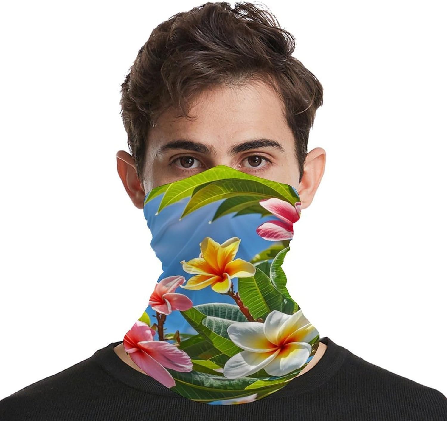 Hawaii Flowers UV Protection Face Mask, Cooling Headscarf image 4