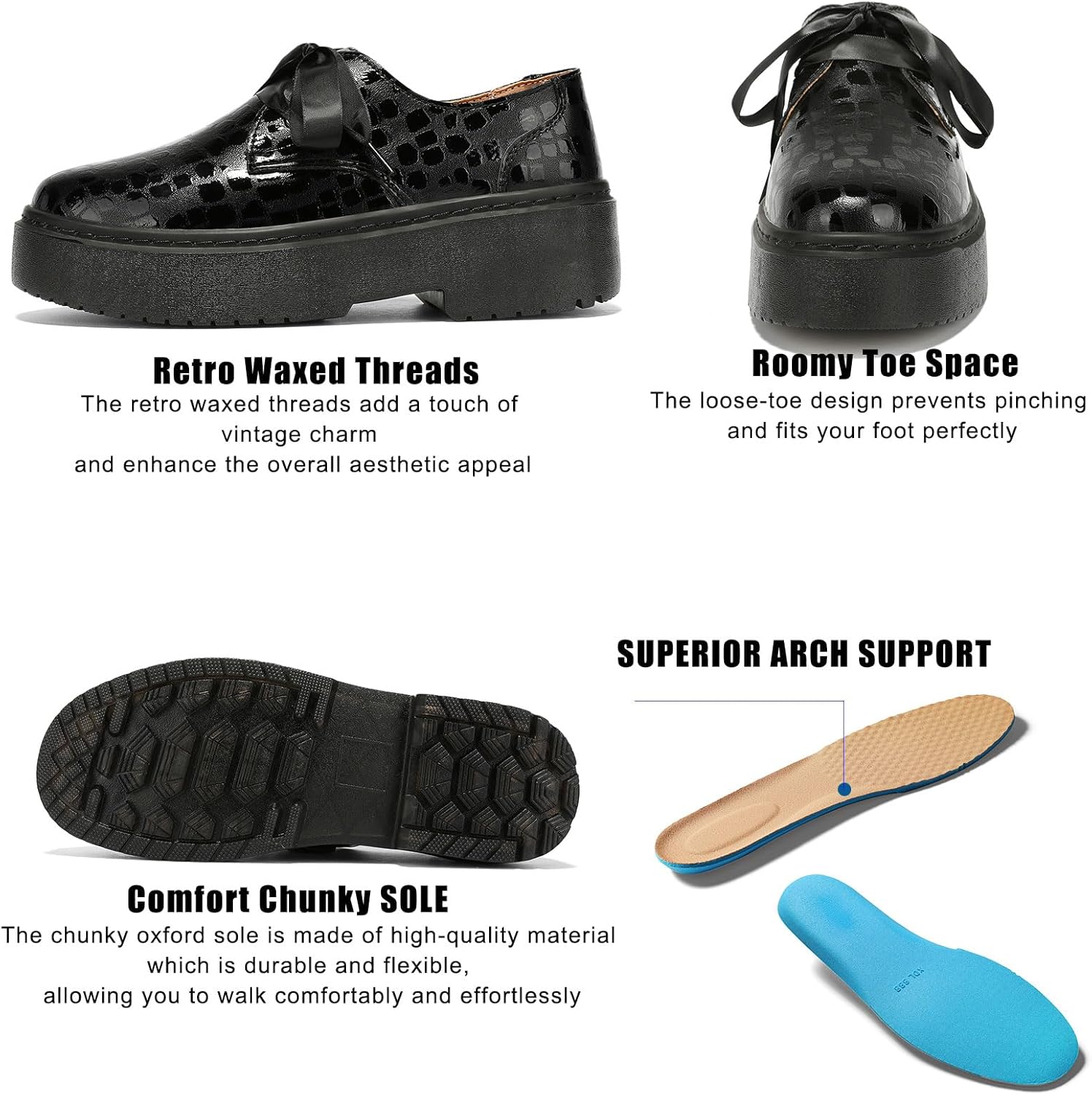 BEAUSEEN Women's Vegan Leather Platform Chunky Loafers Clssic Penny Loafers Slip On Comfort Business Work Office Dress Walking Shoes - Image 5