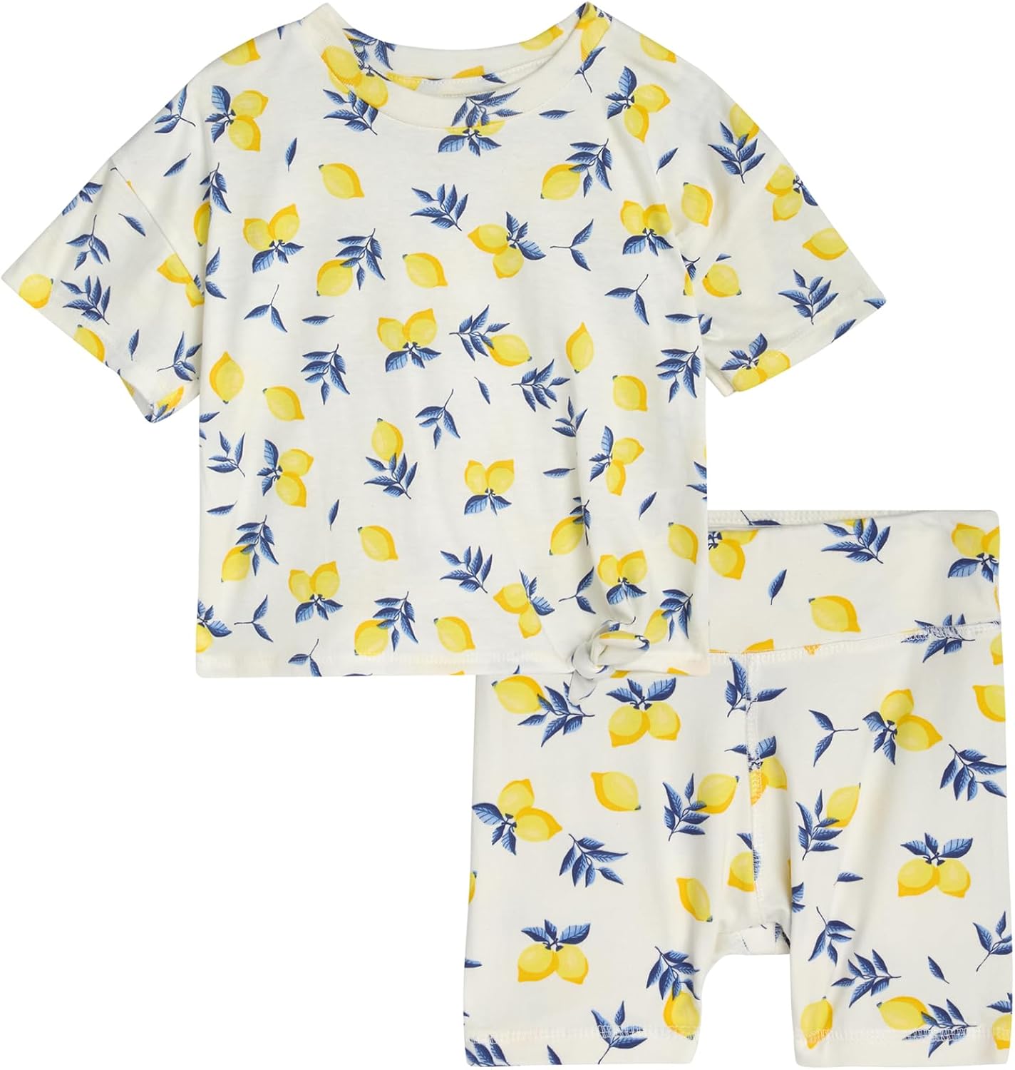 Jessica Simpson Baby Girls Shorts Set - 2 Piece Short Sleeve Top and Matching Cotton Biker Shorts for Infants & Toddlers